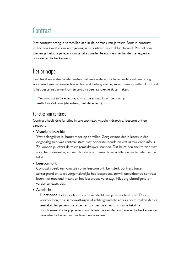 Voorbeeld van goed toegepast contrast